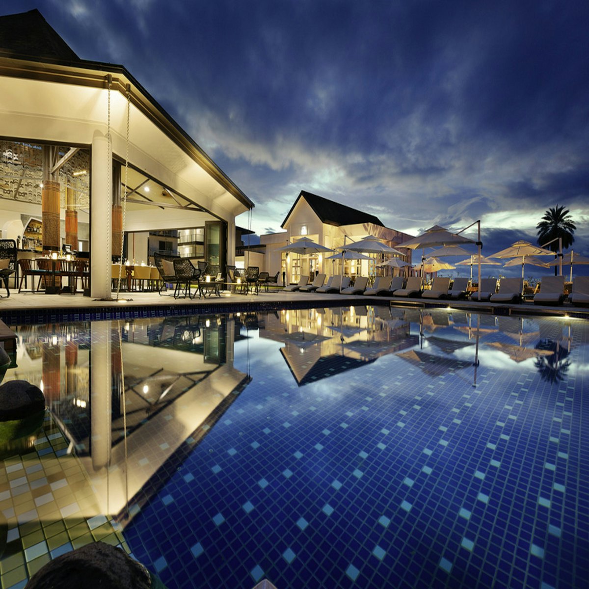 Private pool villa opening straight onto the sand